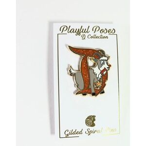 Playful Poses D Collection Pin Big Thunder Mountain Goat 1.25" New Orange Gray